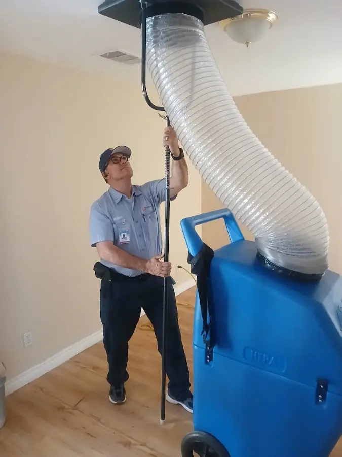 Mini Split Installation technician using HEPA equipment in Grand Rapids